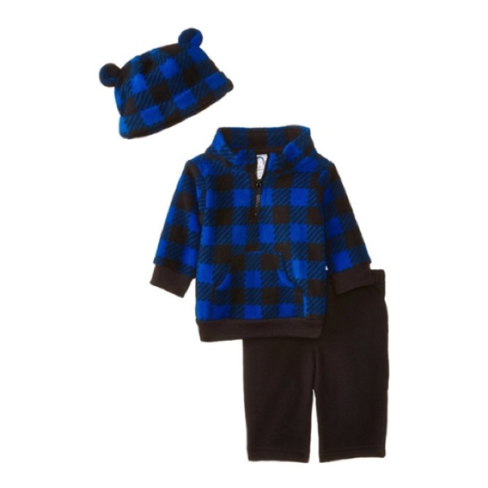Baby Boy Blue Fall Plaid Outfit
